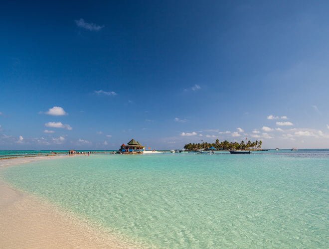 Panoramic view of Johnny Cay, San Andres Island.