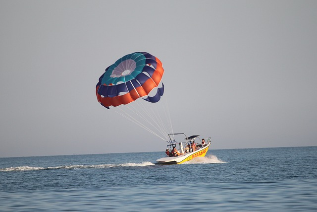 parachute, water, beach