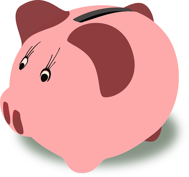 piggy bank, pink, isolated