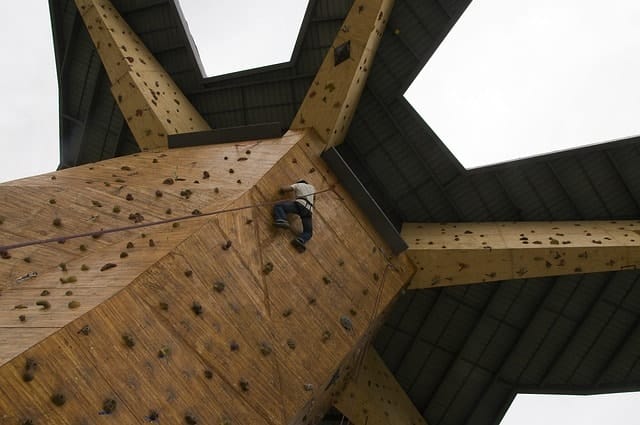 climbing wall, climbing, climber