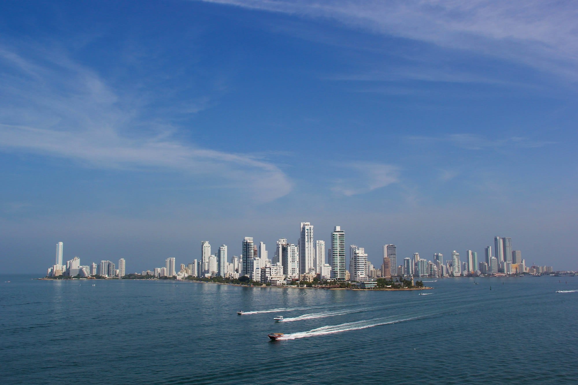 One look from the cruiseship at the skyline of Cartagena, Colombia