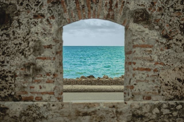 ocean, sea, window